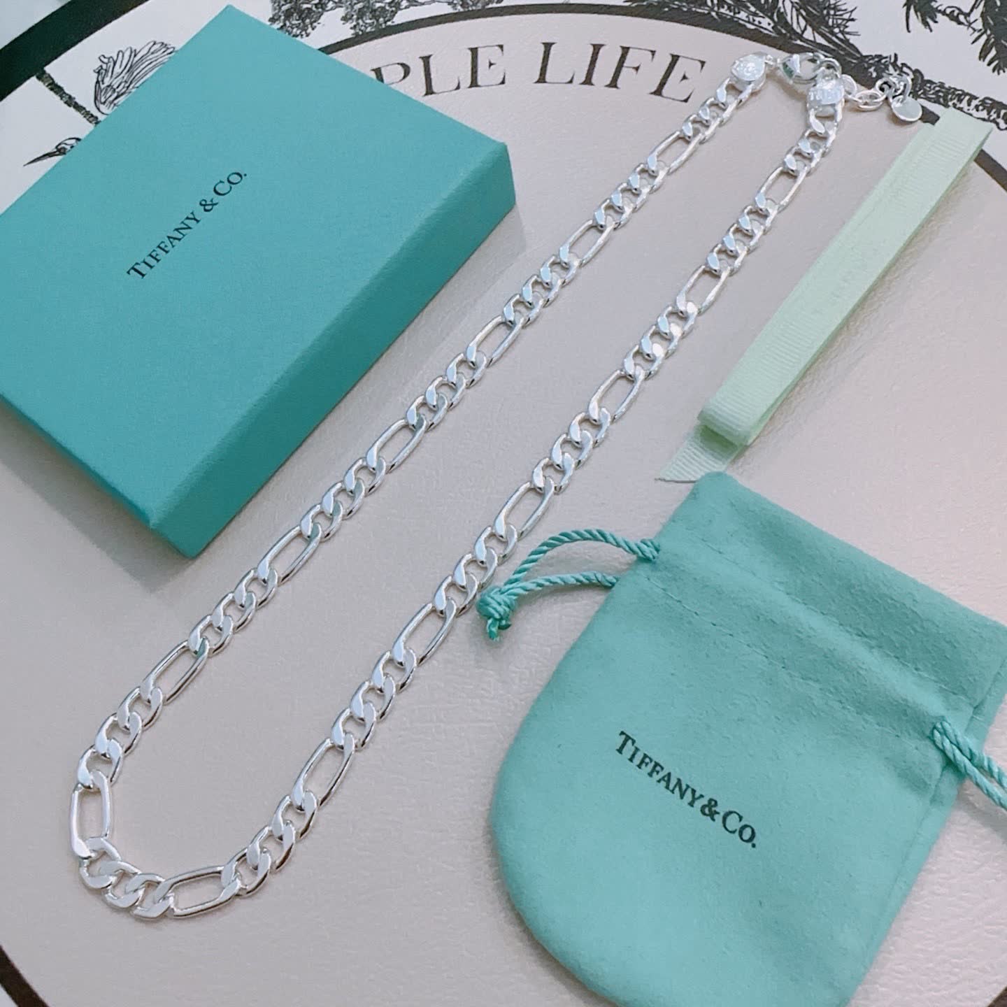 Tiffany & Co. Sterling Silver Figaro Chain Necklace